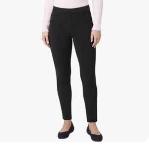 Hue classic stretch denim leggings, black, size Medium